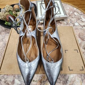 Aquazzura Silver Leather Shoes